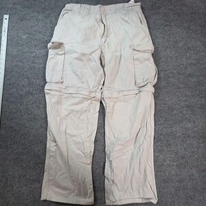 Rusty Cargo Pants Mens 33x30 Beige Convertible Relaxed Fit Travel Hiking Pockets